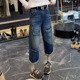 女显瘦遮肉哈伦裤 九分直筒牛仔裤 大码 遮肉洋气工装 2025秋季 裤 新款