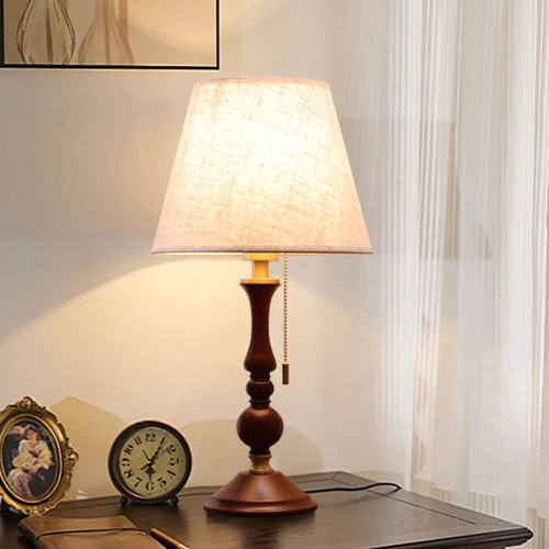 中古美式实木小台灯书房卧室床头