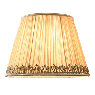 钓鱼落地灯专用灯罩顶部E27卡环米黄色布艺台灯外壳罩配件