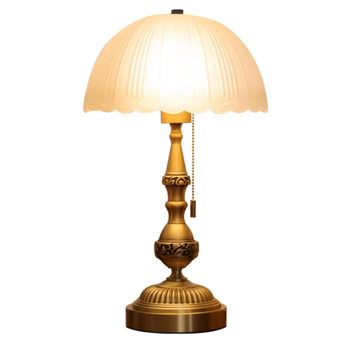 欧式美式现代简约全铜台灯主卧室床头灯客厅家用温馨浪漫拉线调光