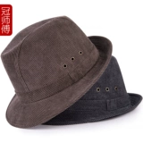 Мужская осенняя модная бархатная вельветовая шапка с капюшоном, для среднего возраста