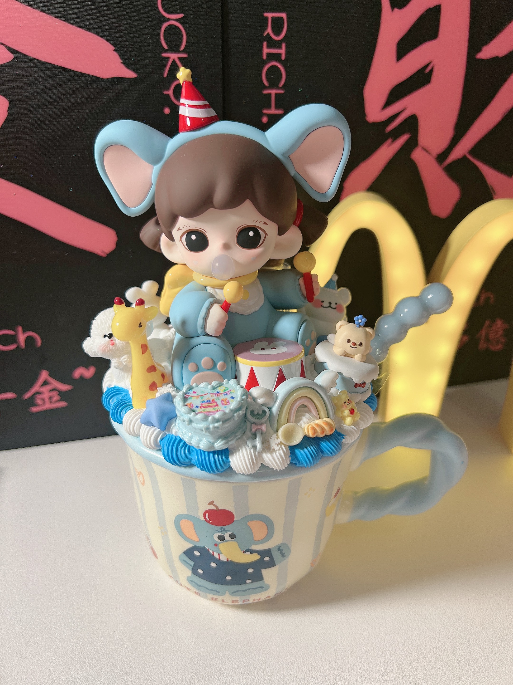 【现货】正版泡泡玛特盲盒系列奶油胶马克杯可爱成品创意生日礼物