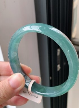 60圈危料a货翡翠老蓝水手镯平安手镯天然翡翠捡漏手镯平价翡翠