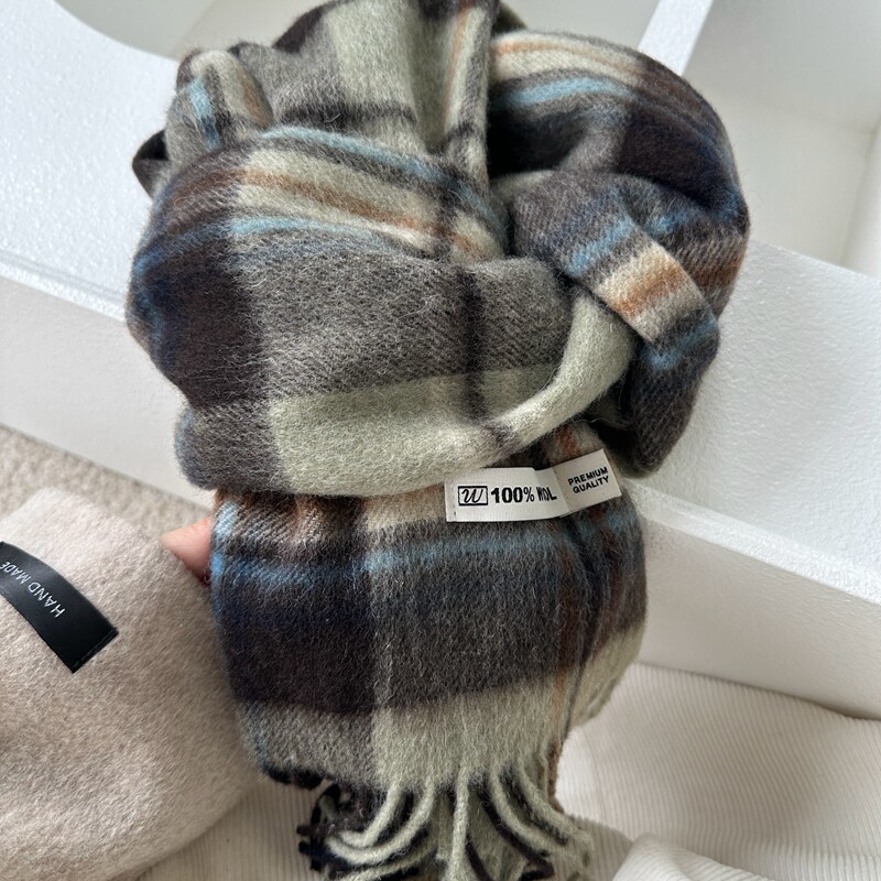 秋冬复古格纹围巾男女通用情侣款