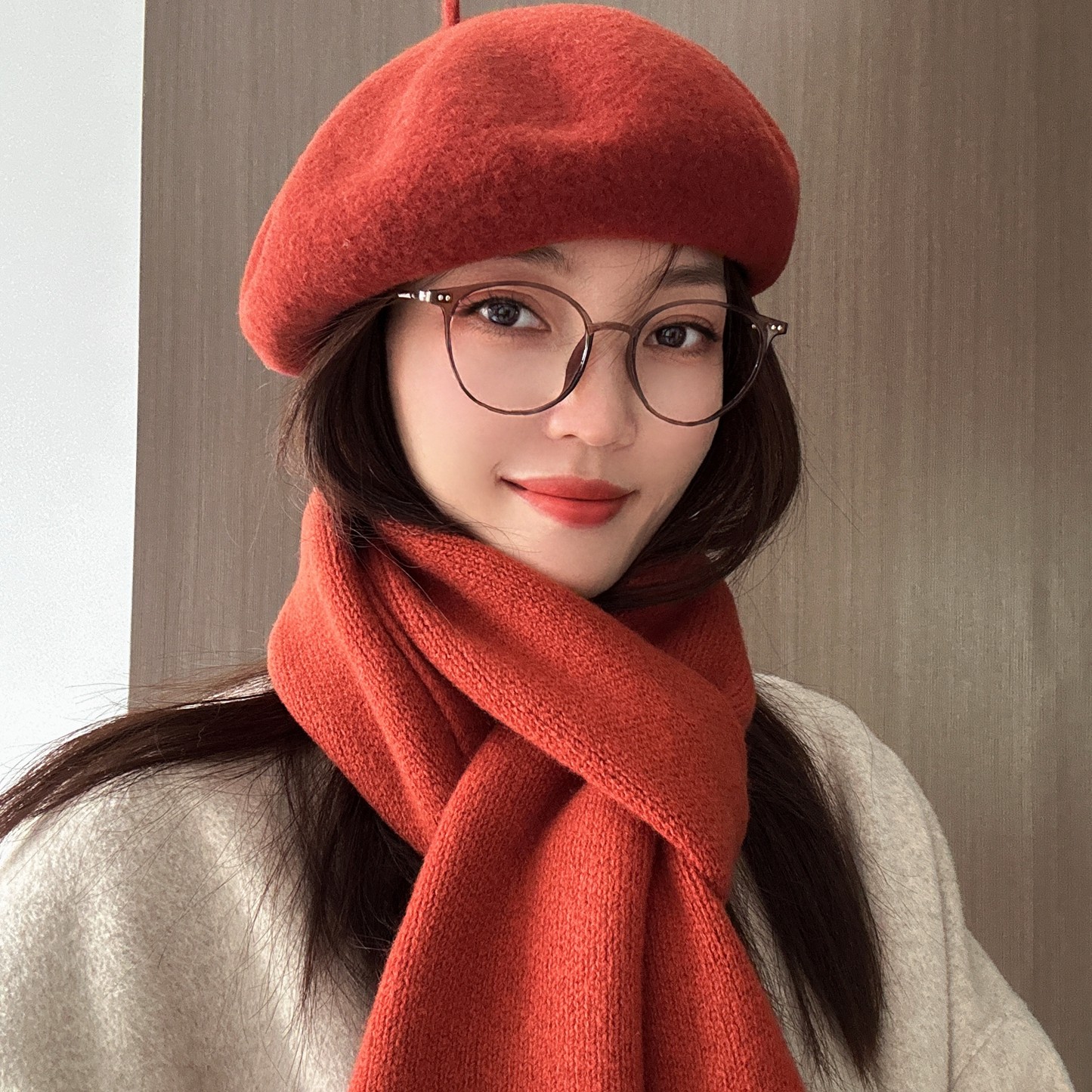 高级氛围感同色系两件套100％羊毛贝雷帽围巾女保暖套装送礼冬季,服饰配件/皮带/帽子/围巾,二件套,淘宝优惠券,粉丝福利购,淘宝优惠卷