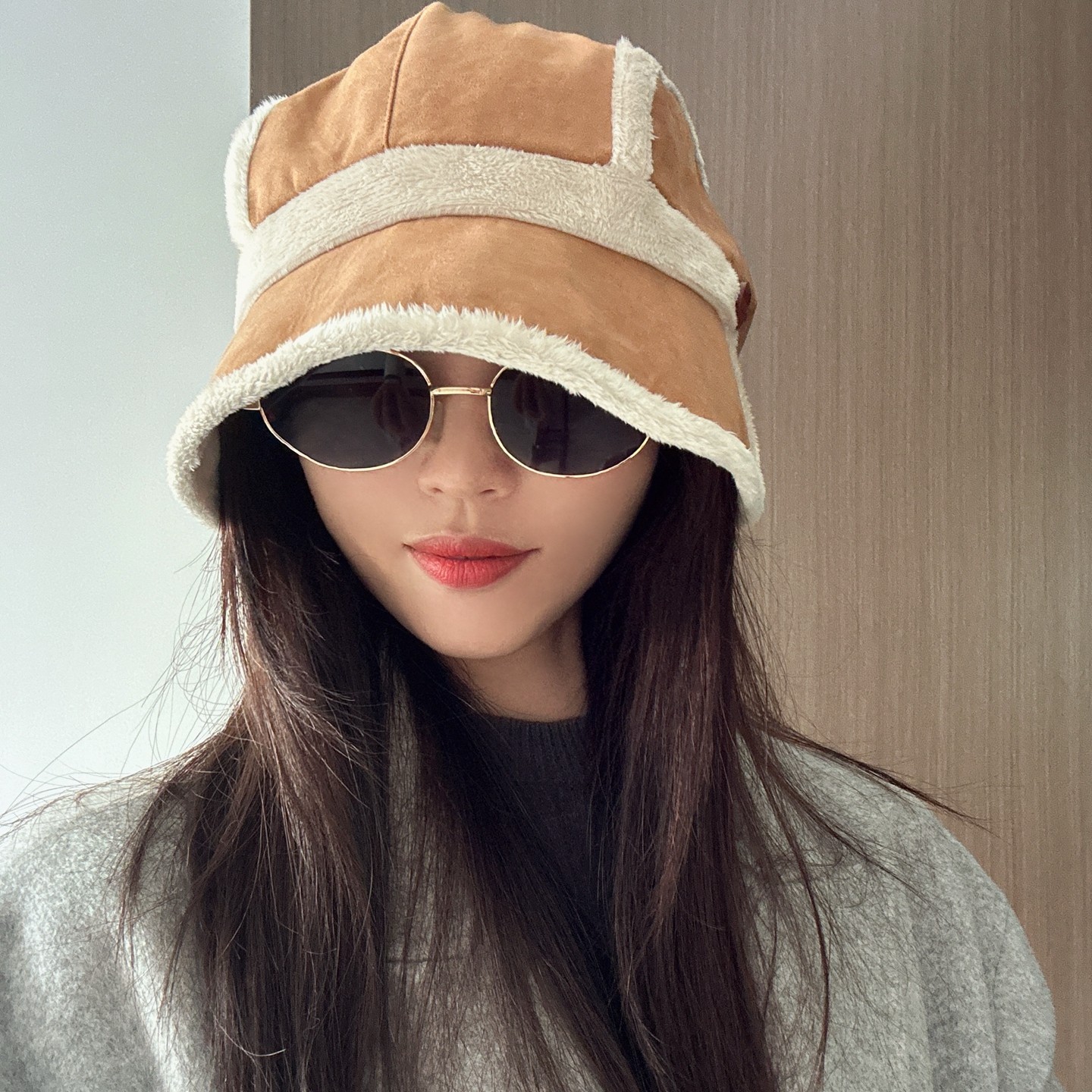 25冬/vintage麂皮毛绒条边堆堆褶皱盆帽女雪地氛围感遮脸大头帽子,服饰配件/皮带/帽子/围巾,帽子,淘宝优惠券,粉丝福利购,淘宝优惠卷