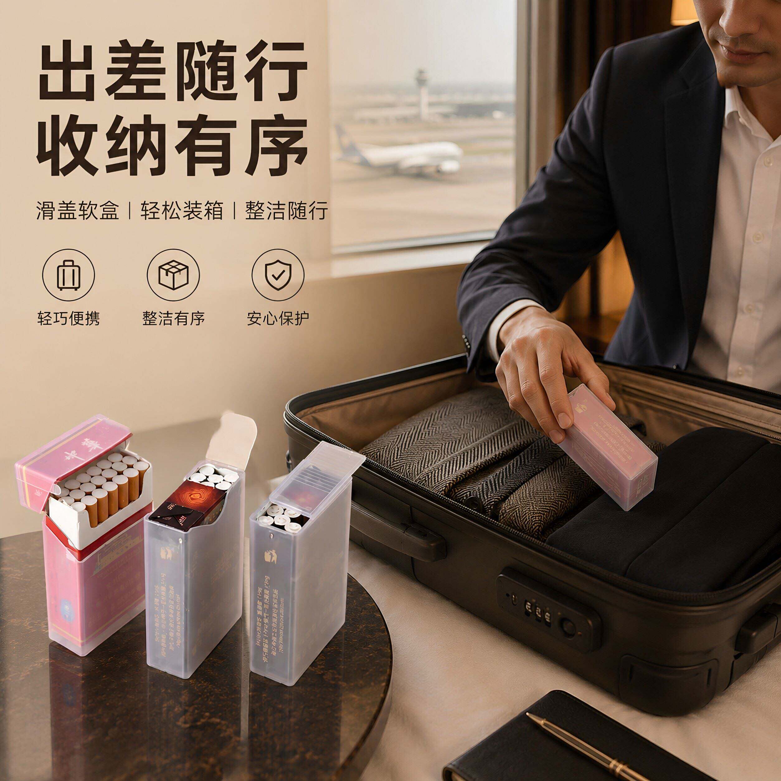 透明烟盒套可携式加厚抗压软硬包防汗水翻盖创意烟壳保护套塑料8