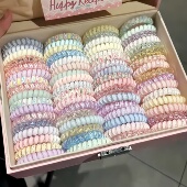 高品质波点电话线发圈夏天清新百搭发绳耐用皮筋女扎头高弹力颜值
