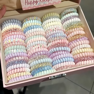 高品质波点电话线发圈夏天清新百搭发绳耐用皮筋女扎头高弹力颜值