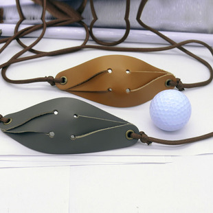 皮兜投石索 投石器 牛皮手工制作 运动户外 抛物器 乌朵 大卫机弦