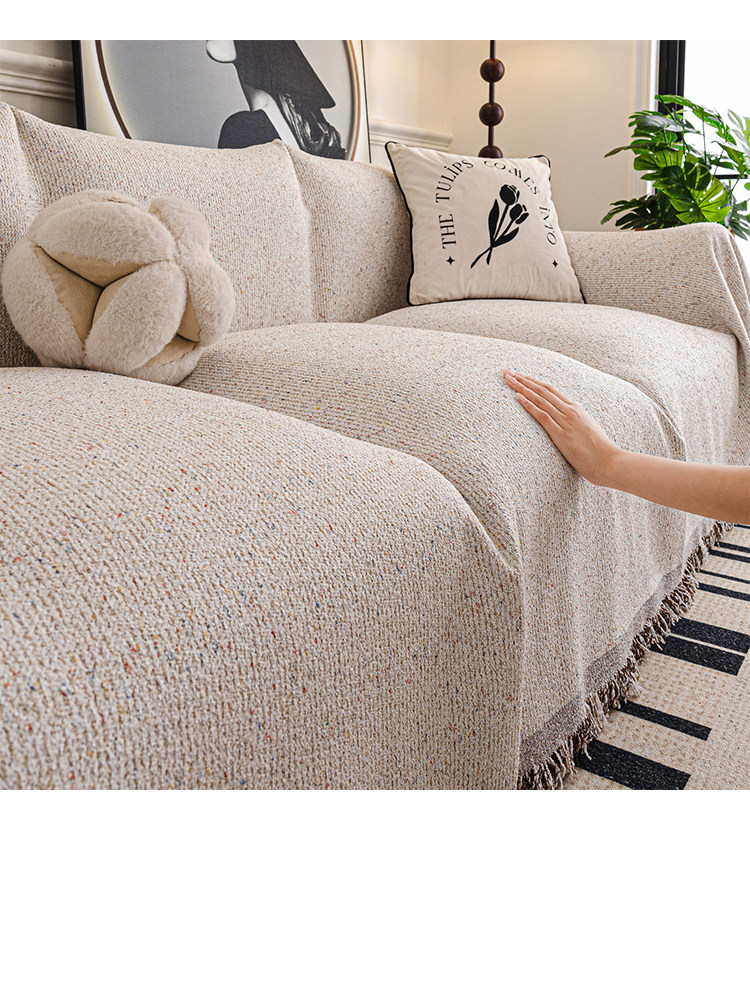 彷棉麻沙发盖布四季通用轻奢高级感沙发巾一张全盖防滑坐垫毯套罩