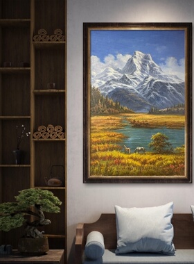 天津学仕文化银山风景纯手绘油画
