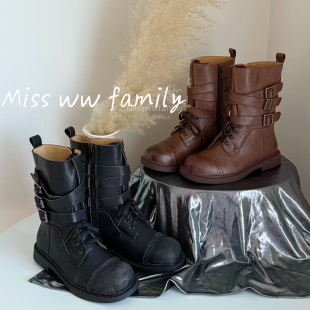 Miss ww family童鞋2026春夏新款儿童百搭靴子女童机车靴