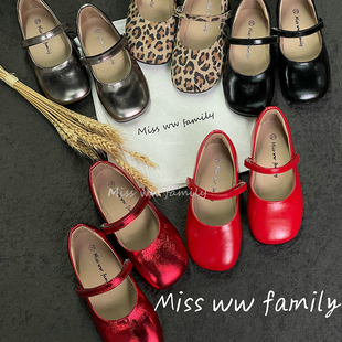 小银鞋韩式复古简约搭扣方头小皮鞋平底百搭单鞋