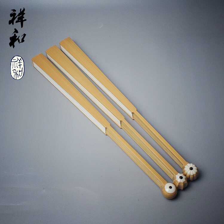 玉竹和尚八角菊花头水磨文玩折扇
