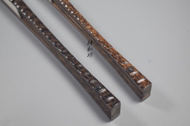 【祥和坊】95寸全棕竹挫节挑方文玩折扇金丝竹宣纸折扇文玩扇苏工