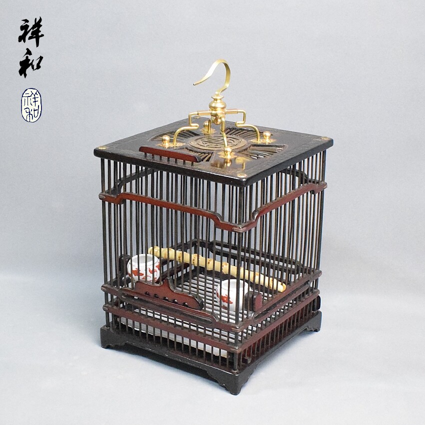 宫廷笼绣眼小鸟笼子八哥叶青相思蜂鸟攀雀全竹制纯手精工非遗国风