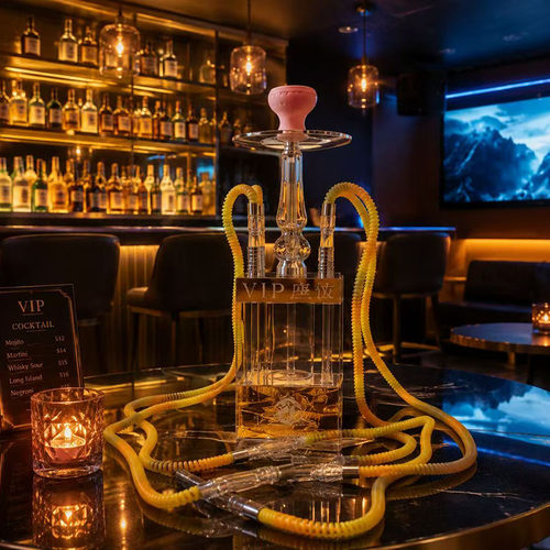 带灯加特林钻石大烟雾shisha hookah四管全套酒吧