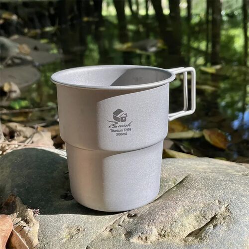 纯钛咖啡杯单层钛杯野营水杯旅行马克杯