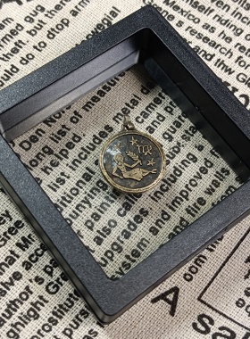 12十二星座铜牌早期回流 vintage复古个性车包吊坠 项链挂牌饰品