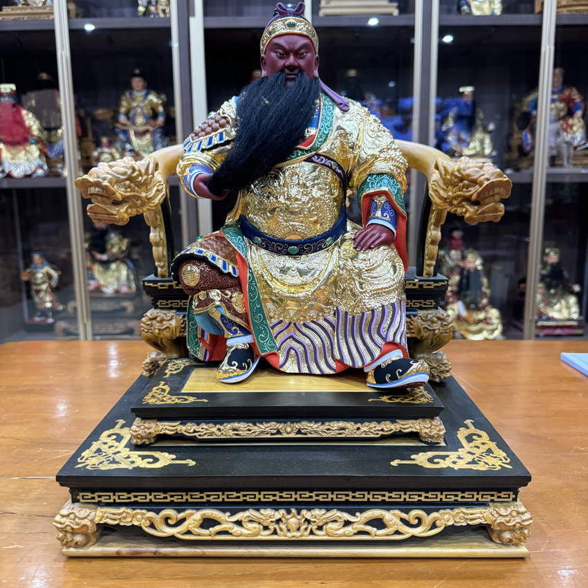 关圣帝君关二爷神像金身樟木雕刻