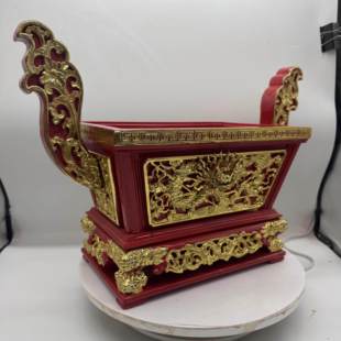 马槽炉奏板红色安金四方炉实木线香香炉木雕工艺玄关神前佛前供奉