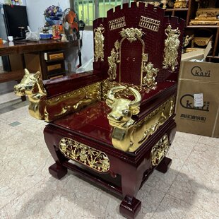 鬼头太师椅牛头马面跳童椅扶乩椅乩童椅神椅宝座木雕工艺大二爷伯