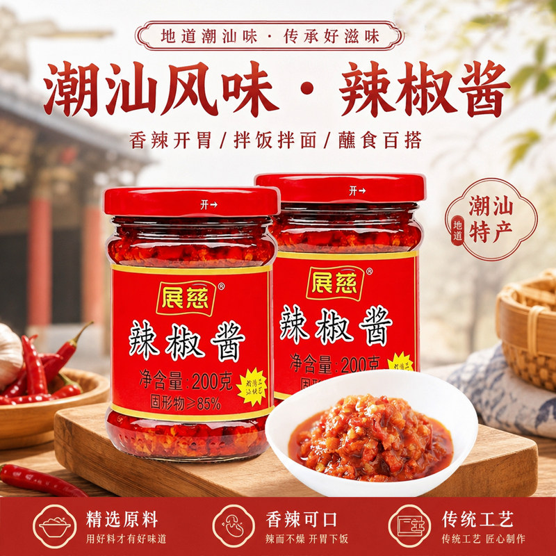 【广东特产】潮汕蒜蓉辣椒酱香辣不呛喉火锅蘸料拌面酱下饭菜家用