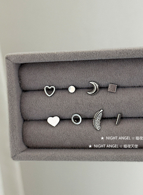 钛钢迷你耳骨钉爱心月亮简约百搭耳蜗钉小巧睡觉免摘圆饼耳堵耳饰