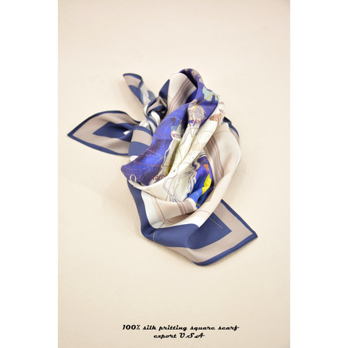 斜纹真丝印花方巾围巾发带丝巾