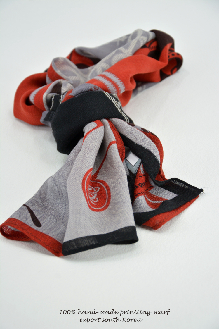 秋冬薄款纯新羊毛印花围巾女士