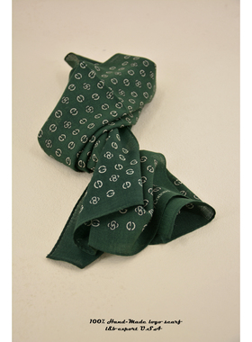 H&C'S WOOL SCARF／100%高支纯新绵羊毛印花轻薄型男士长款围巾