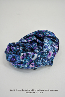 美国原创/重磅双层真丝双绉印花围脖/围巾/丝巾,neck warmers
