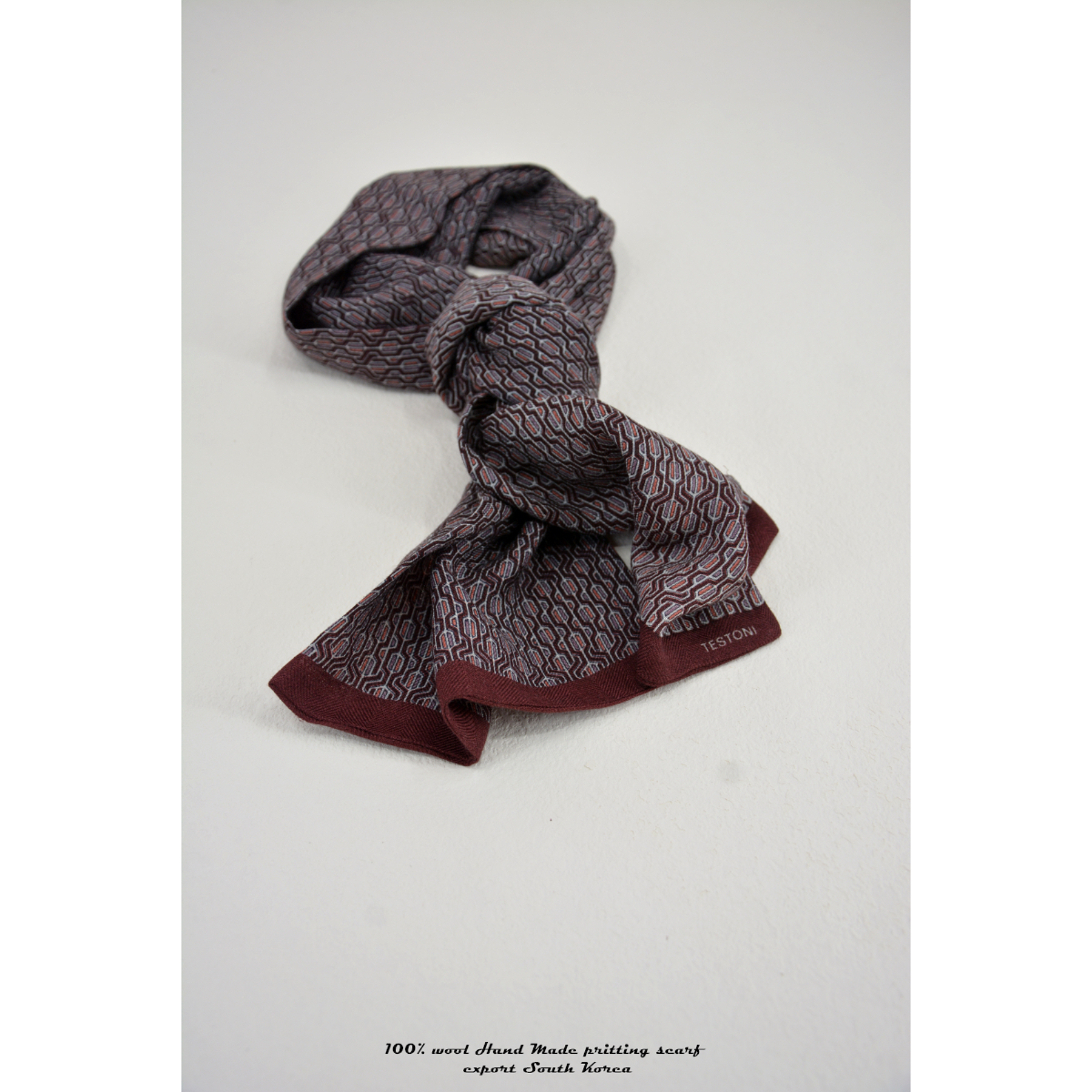 纯新绵羊毛男士丝巾秋冬薄款围巾