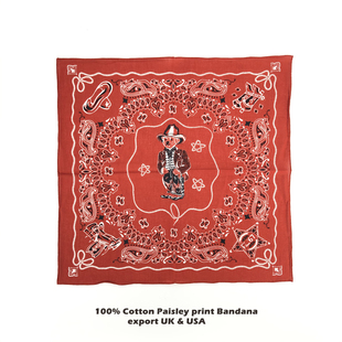 珍藏版 经典 小熊／棉质佩斯利印花小方巾丝巾头巾围巾 bandana 美式