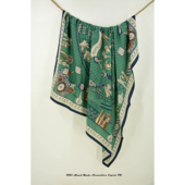 H&C GOLF／10%CASHMERE山羊绒90%WOOL绵羊毛印花大方巾围巾披肩