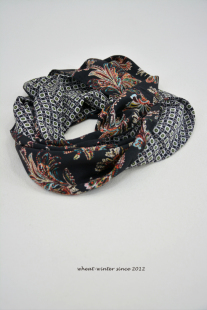 美国单,独具风格双拼印花真丝双绉围脖丝巾/围巾,neck warmers