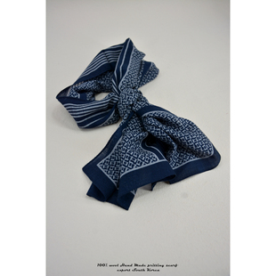 秋冬轻薄型印花围巾／wool scarf 范布勒家／高支纯新羊毛男士 特