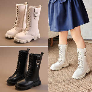 女童马丁靴2025新款秋冬儿童白色短靴中大童加绒保暖皮鞋女孩棉靴