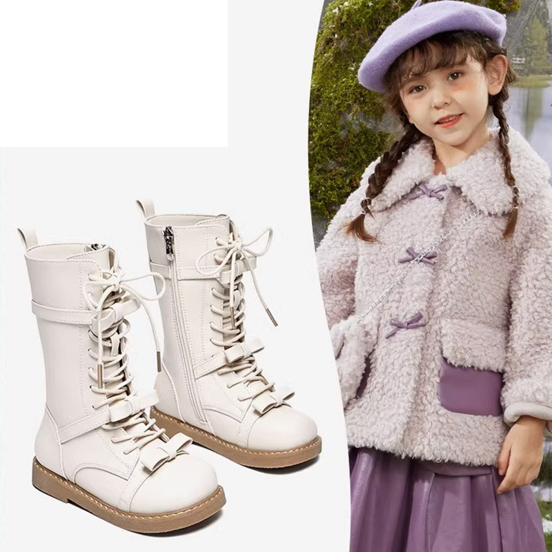 韩版时尚女童高筒皮靴