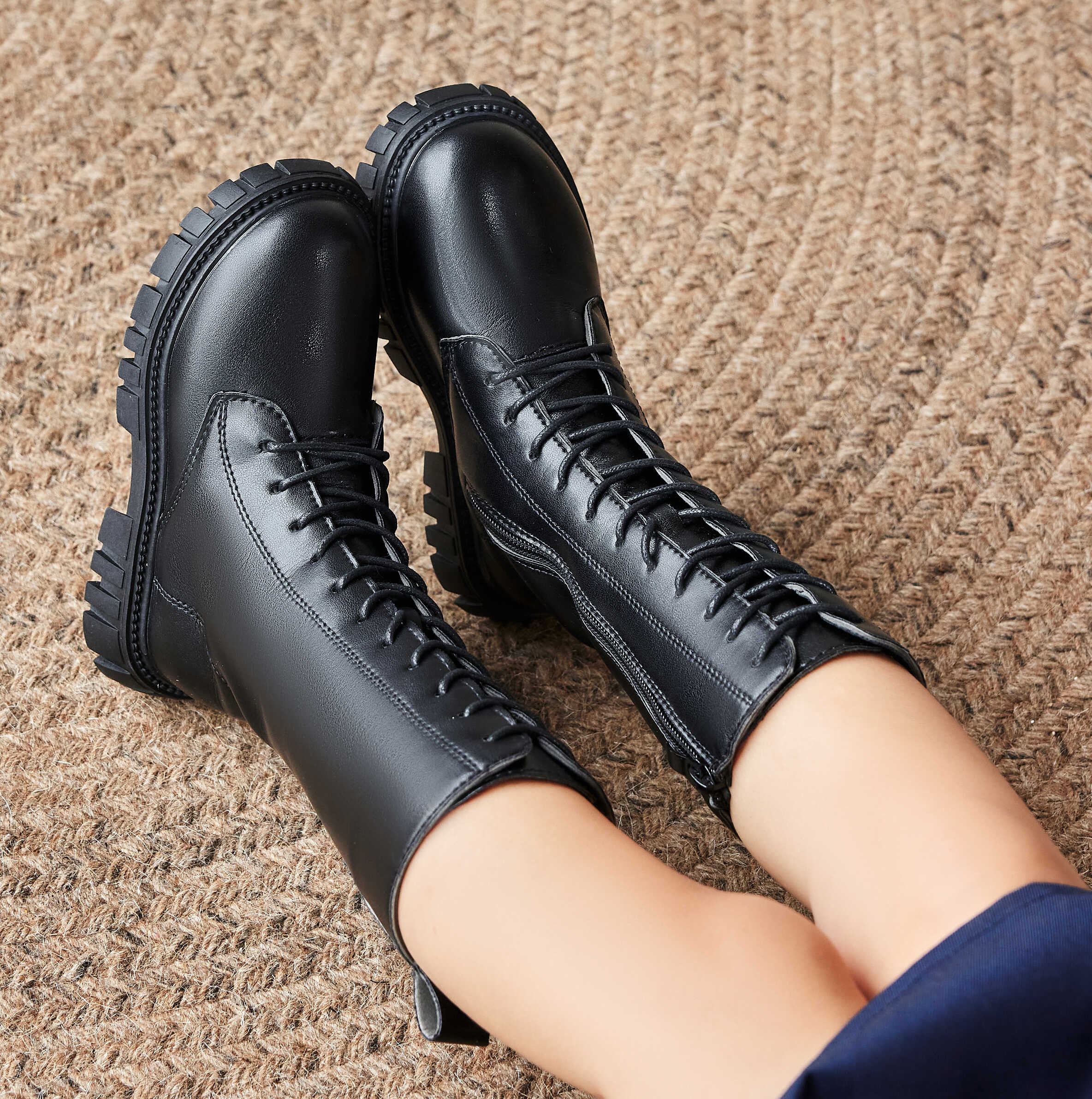 皮鞋高帮长筒2024新款儿童秋冬