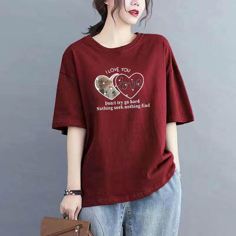 平价女装~清仓尾货~大码女装新款100%纯棉宽松休闲短袖圆领夏上衣