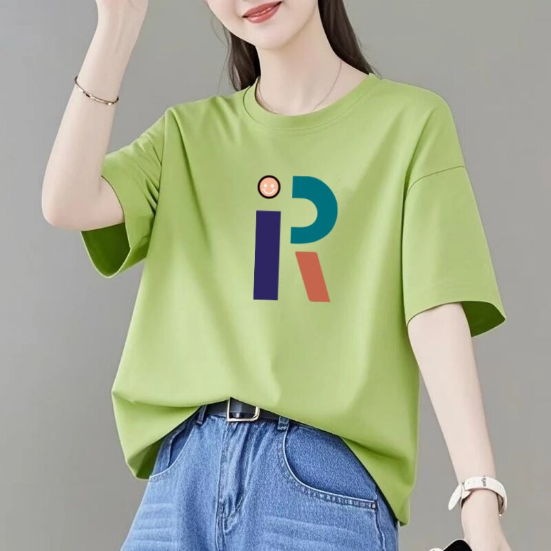 纯棉圆领短袖t恤女2026夏季新款大码女装宽松显瘦打底体恤衫上衣