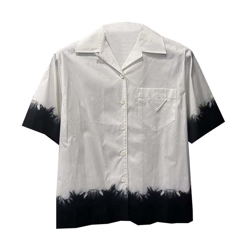 火焰下摆夏季短袖衬衫