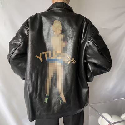 -EvanXX 原创暗黑风Archive档案款04人鱼梦露皮衣夹克