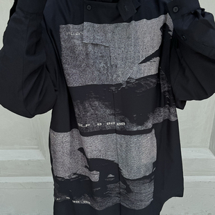 -EvanXX 原创暗黑风影像video照片人丝宽松薄款立裁衬衫