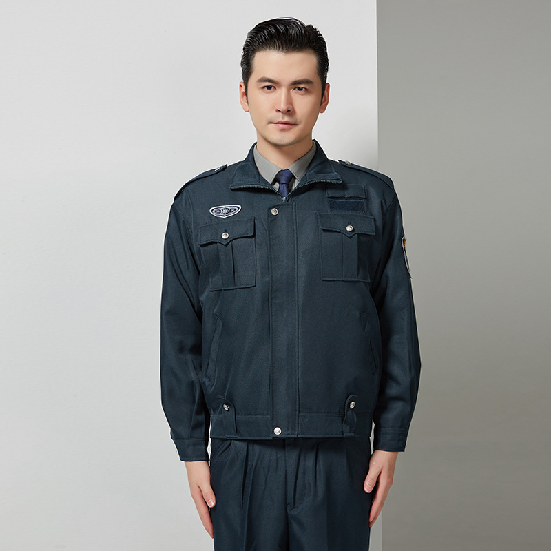 2011式贡丝锦墨绿色保安服执勤春秋套装制服套装物业保安服工作服