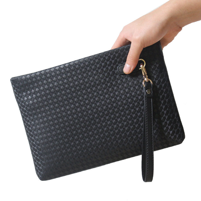 新款男士手拿包大容量手抓包软皮商务信封包时尚ipad手包定制现货