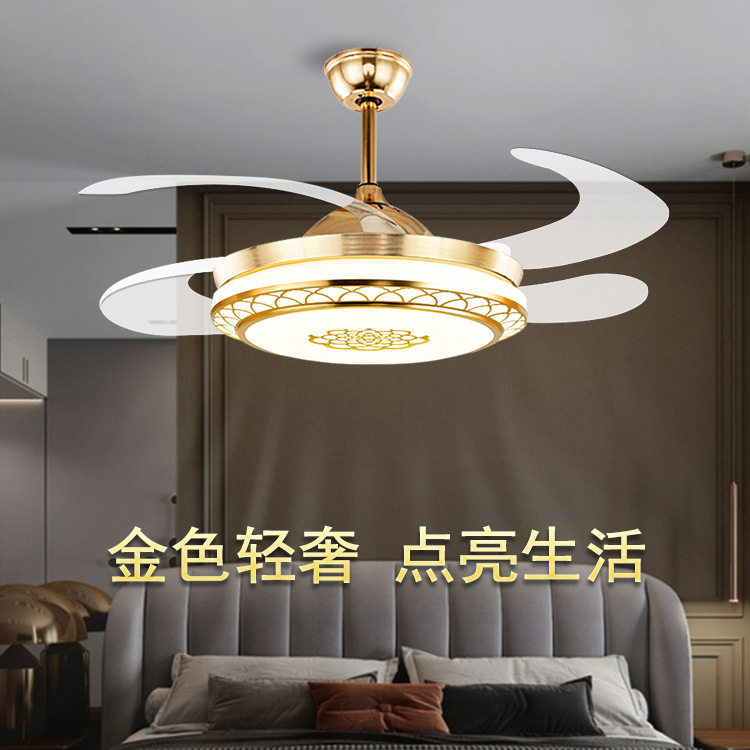 风扇灯餐厅客厅卧室吊扇灯蓝牙离线语音智能变频风扇带吊灯工业风