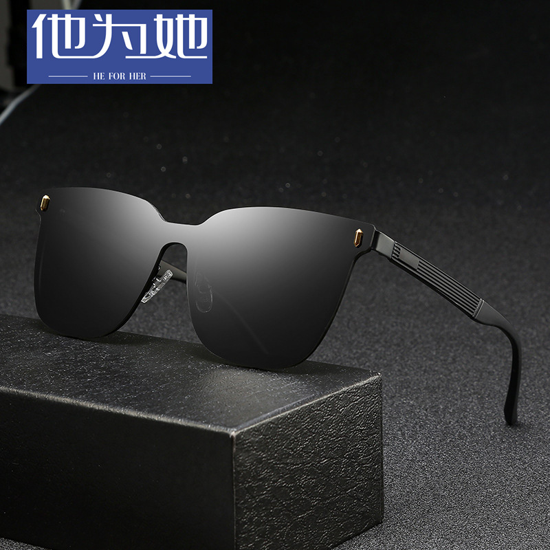 新款时尚太阳镜潮大脸显脸小8033男女一体式偏光墨镜休闲驾驶